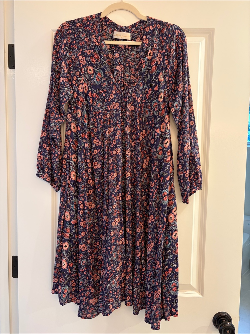 Natalie Martin Fiore Midi Dress with aubergine floral print